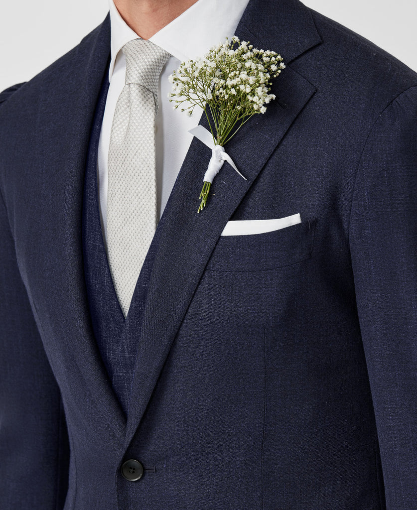 Loro Piana SUMMERTIME Neapolitan Blue Wool, Silk & Linen Tropical