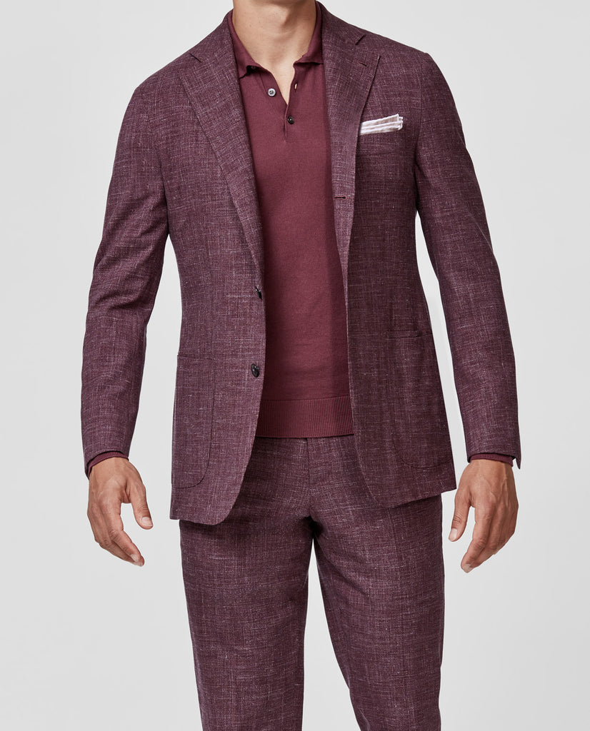 Loro Piana SUMMERTIME Berry Red Tropical Wool, Silk & Linen