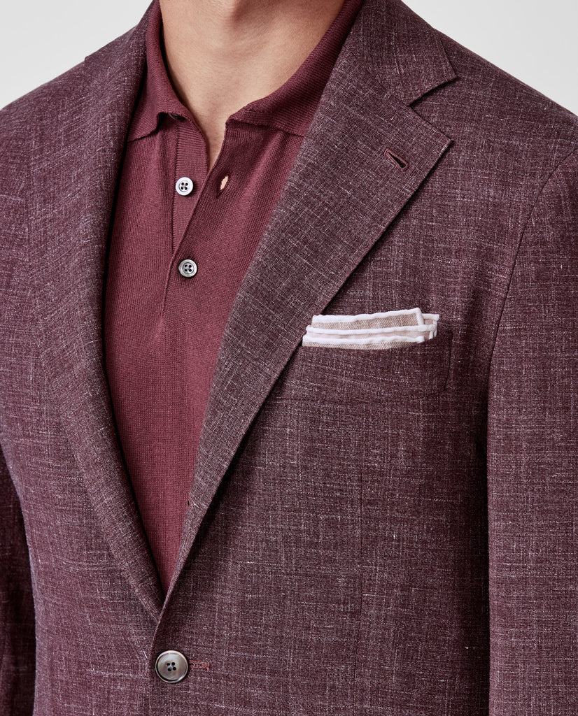 Loro Piana SUMMERTIME Berry Red Tropical Wool, Silk & Linen