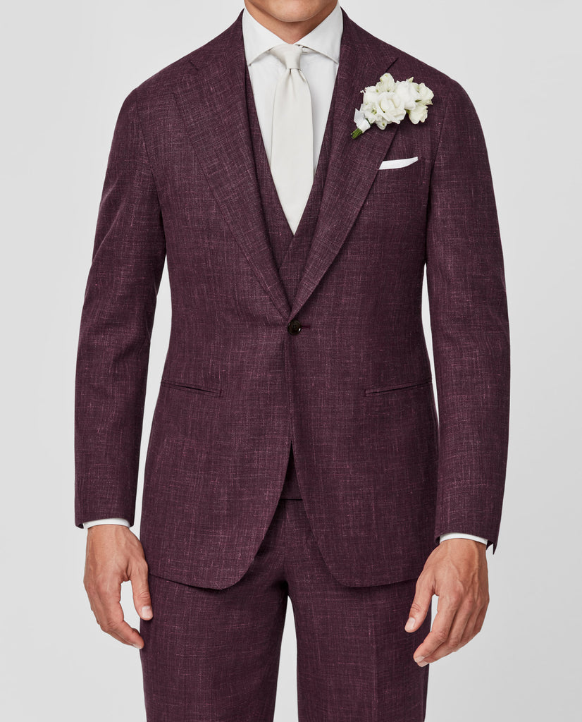 Loro Piana SUMMERTIME Berry Red Tropical Wool, Silk & Linen