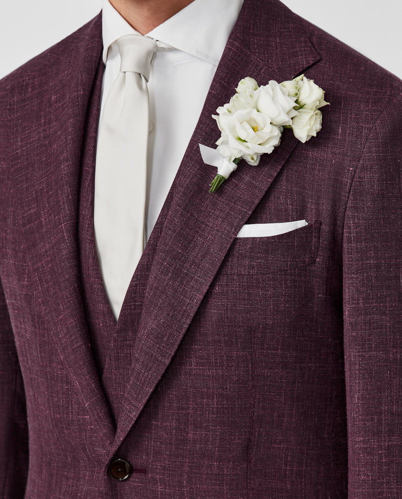 Loro Piana SUMMERTIME Berry Red Tropical Wool, Silk & Linen