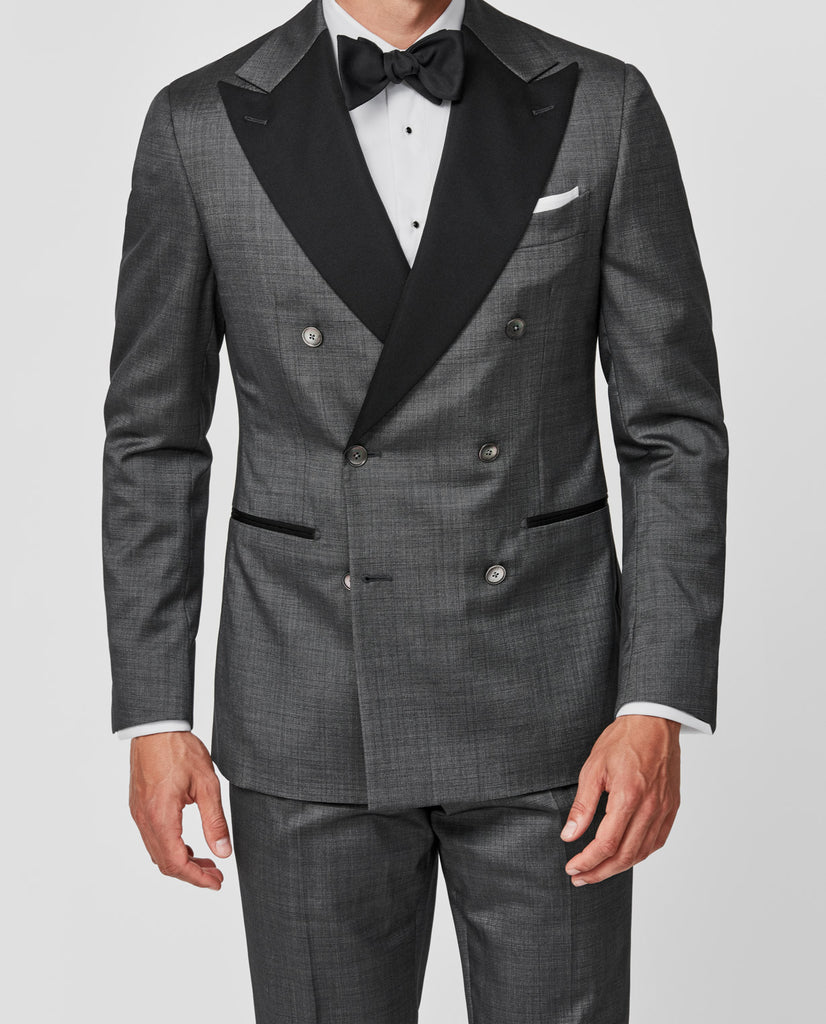 Cerruti Anthracite Lightweight Wool & Silk Fancy Weave