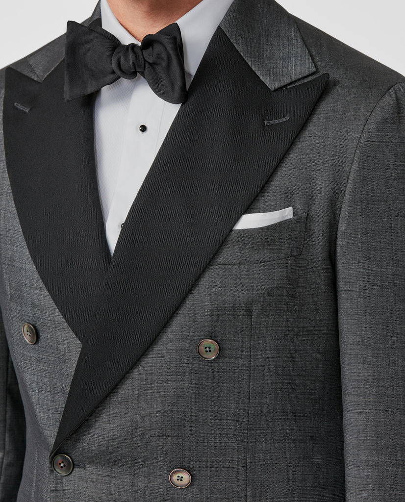 Cerruti Anthracite Lightweight Wool & Silk Fancy Weave