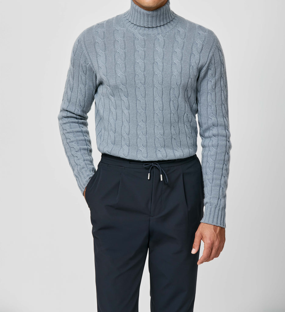 Cariaggi Steel Blue Pure Cashmere