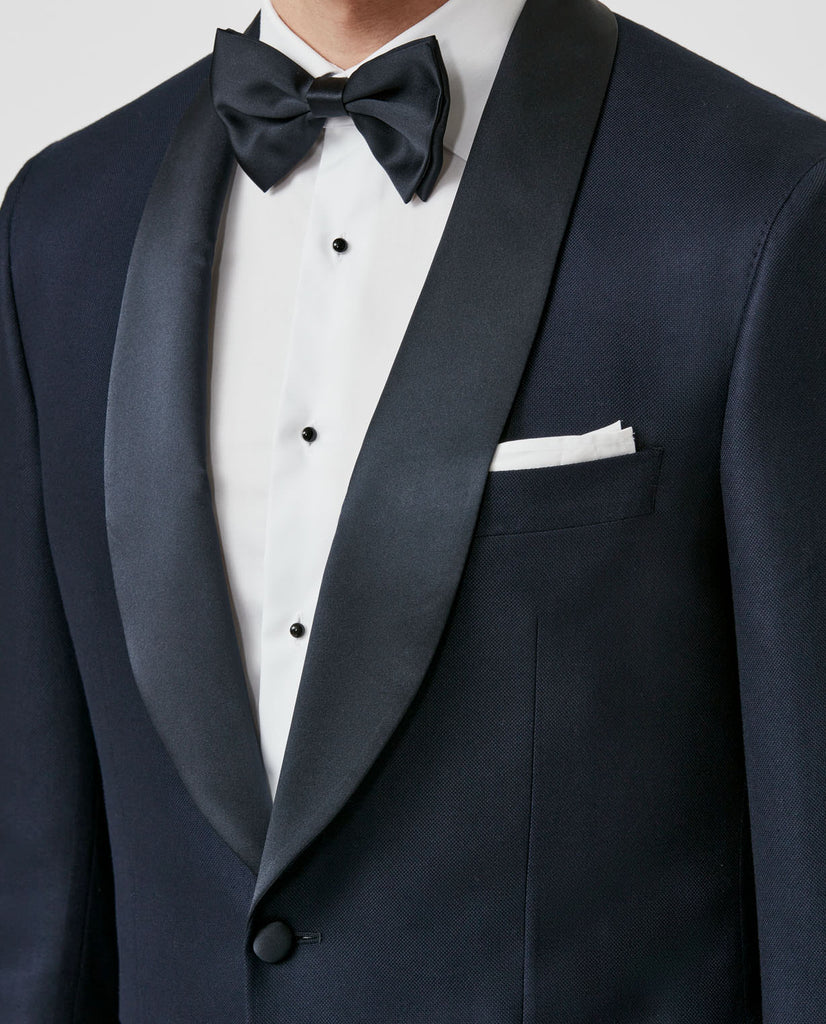 Huddersfield Navy Blue Soft Pure Bamboo Basketweave Jacket