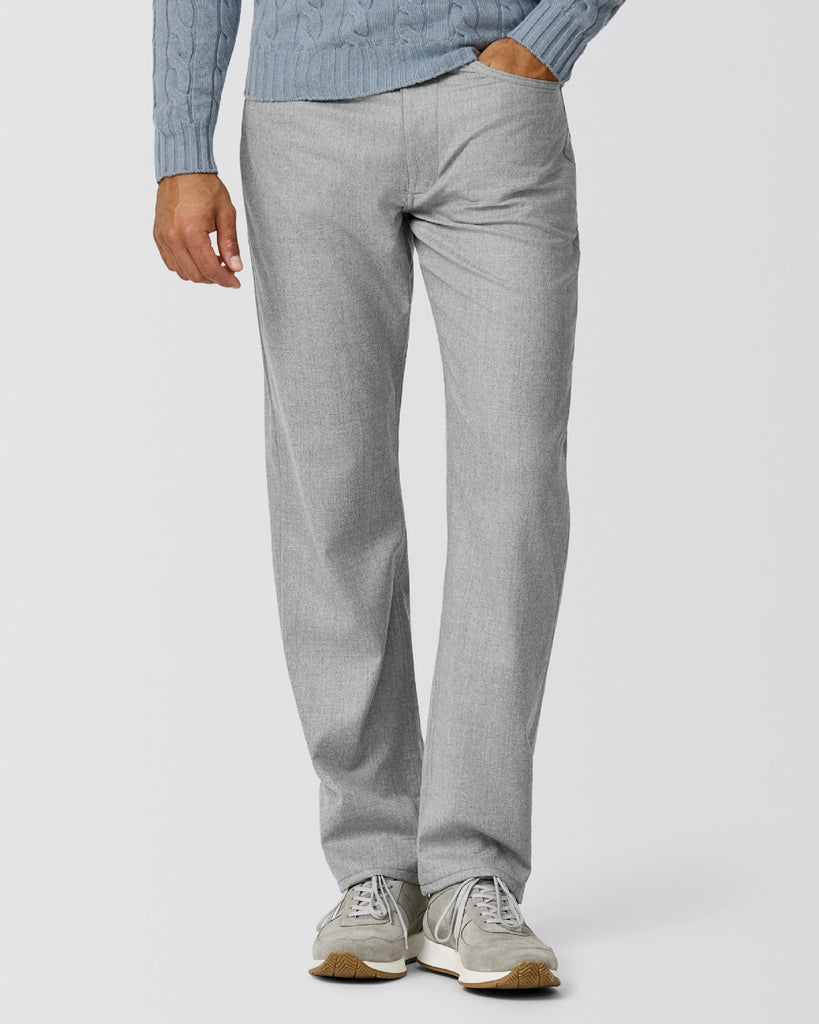 Trousers Barberis Canonico Light Grey Flannel S120 Merino Wool with Natural Stretch