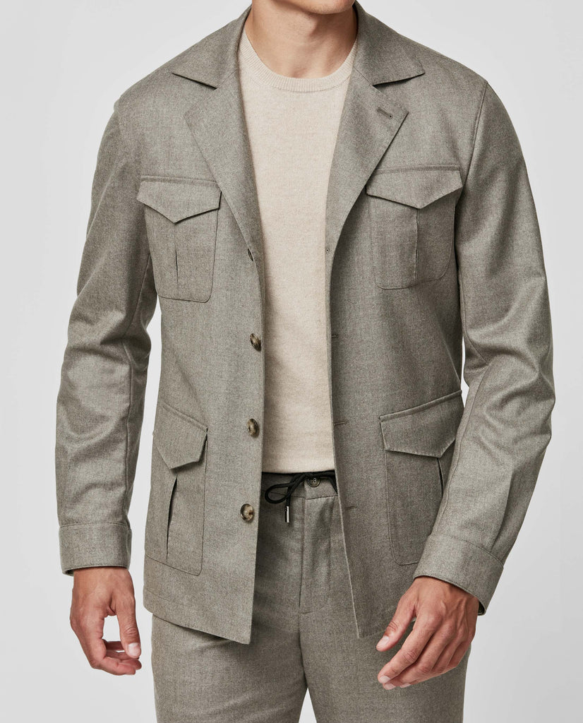 Barberis Canonico Taupe Flannel S120 Merino Wool with Natural Stretch