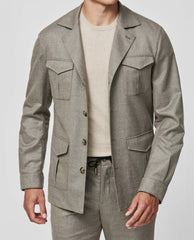 Barberis Canonico Taupe Flannel S120 Merino Wool with Natural Stretch