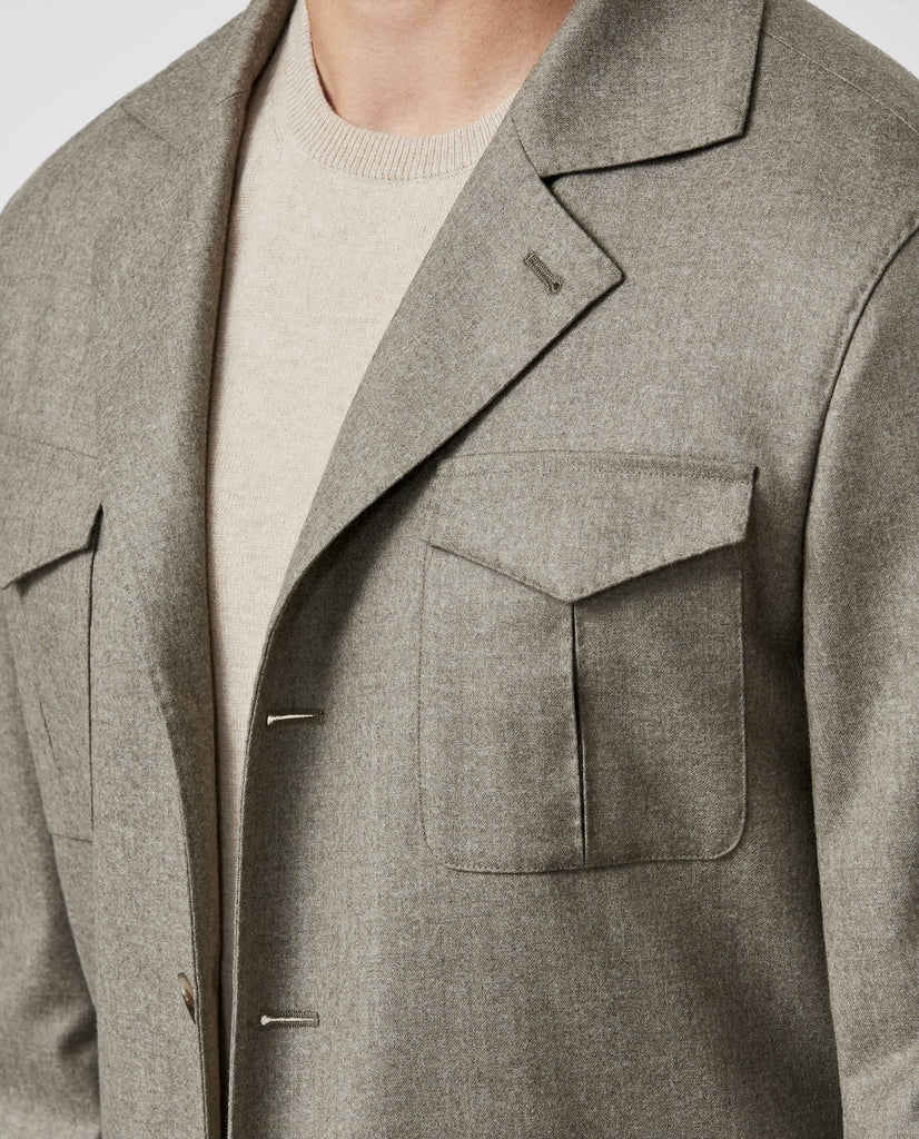 Barberis Canonico Taupe Flannel S120 Merino Wool with Natural Stretch