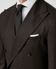Trousers Barberis Canonico Dark Brown Flannel S120 Merino Wool with Natural Stretch