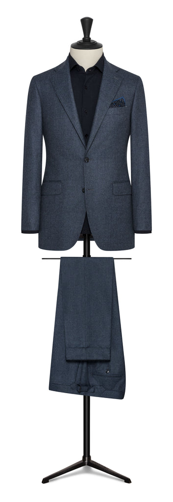 Barberis Canonico Storm Blue Flannel S120 Merino Wool with Natural Stretch