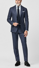 Barberis Canonico Storm Blue Flannel S120 Merino Wool with Natural Stretch