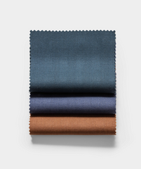 Drago Neapolitan Blue Natural Bi Stretch S130 Wool Solaro Herringbone