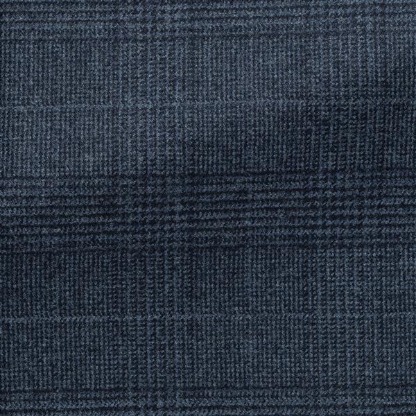 Dark Blue-midnight Blue Stretch Brushed Wool Glencheck