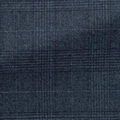 Dark Blue-midnight Blue Stretch Brushed Wool Glencheck