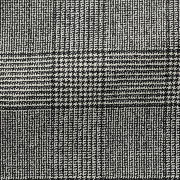 Black-white Stretch Wool Glencheck