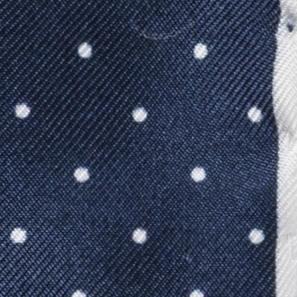Navy Silk - White Polka Dot