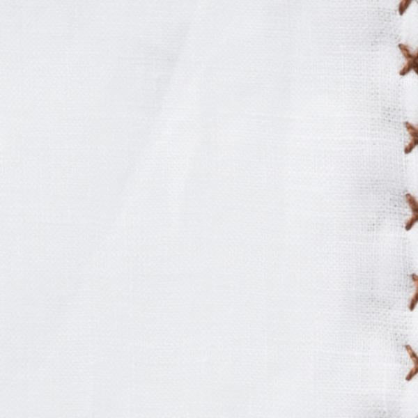 White Linen - Mid Brown Handstitched