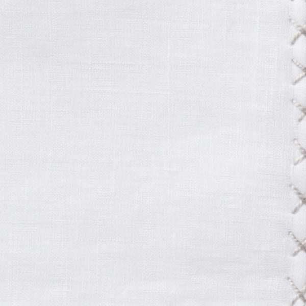 White Linen - Light Grey Handstitched