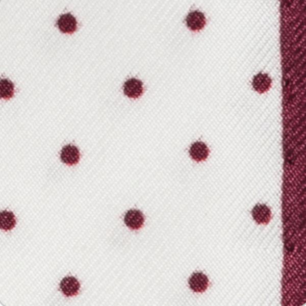 White Silk - Wine Red Polka Dot