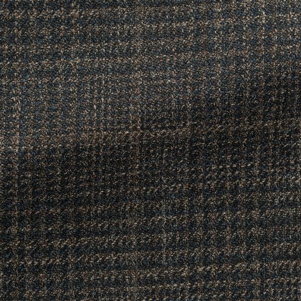 Drago Dark Brown-midnight Blue Wool-silk Glencheck