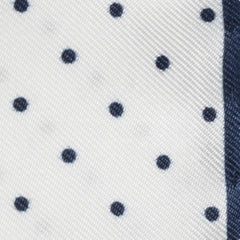 White Silk - Navy Polka Dot