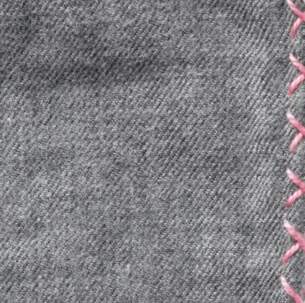 Grey Flannel - Pink Handstitched