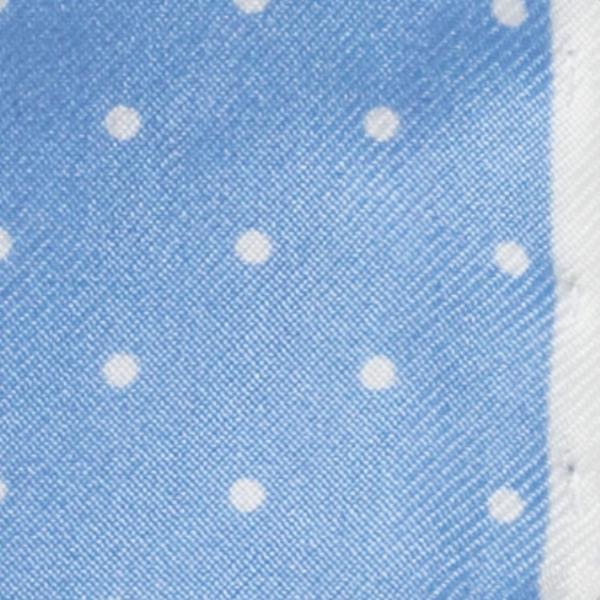 Light Blue Silk - White Polka Dot