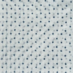 White Open-weave Wool With Navy Polka Dot