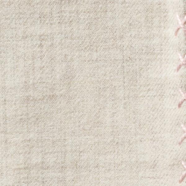 Beige Flannel - Pale Pink Handstitched