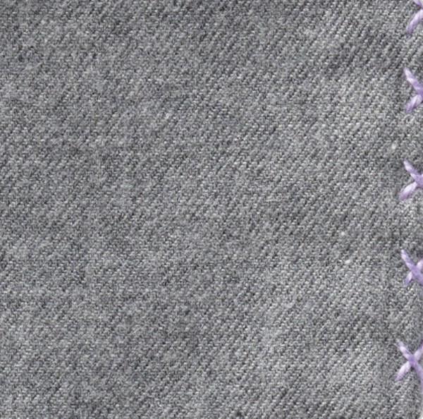 Grey Flannel - Purple Handstitched