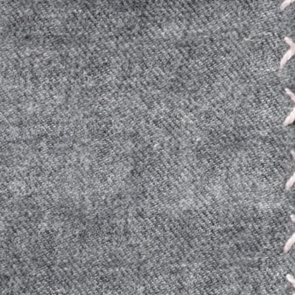 Grey Flannel - Pale Pink Handstitched