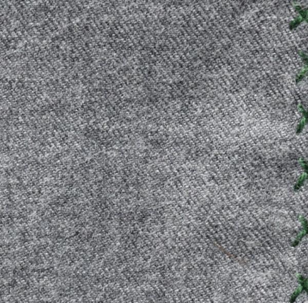 Grey Flannel - Bottle Green Handstitched