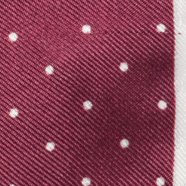 Wine Red Silk - White Polka Dot