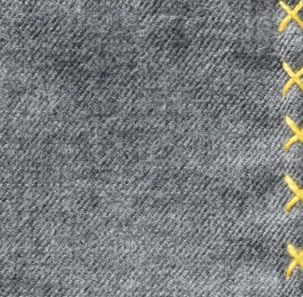 Grey Flannel - Yellow Handstitched