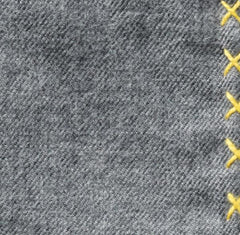 Grey Flannel - Yellow Handstitched
