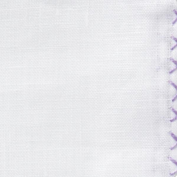 White Linen - Purple Handstitched