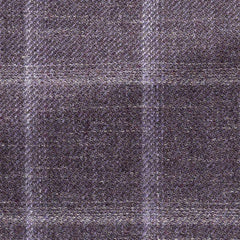 Delfino Purple Wool-silk-linen Sharkskin W/ Lavender Windowpane