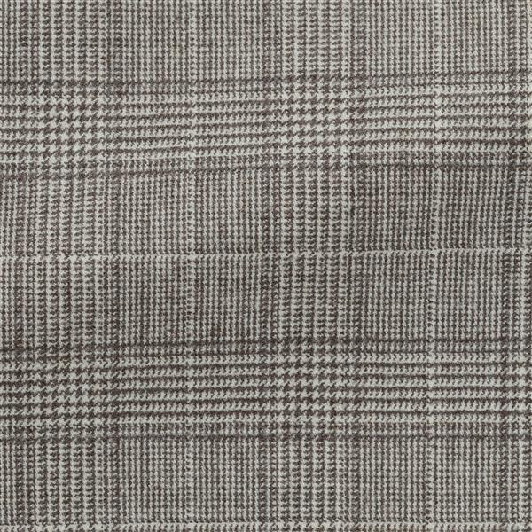 Ivory-taupe Stretch Brushed Wool Glencheck