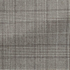Ivory-taupe Stretch Brushed Wool Glencheck