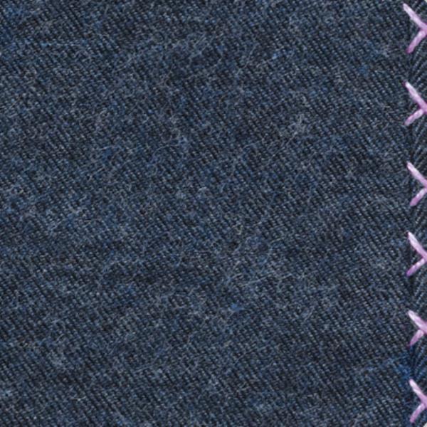 Blue Flannel - Purple Handstitched