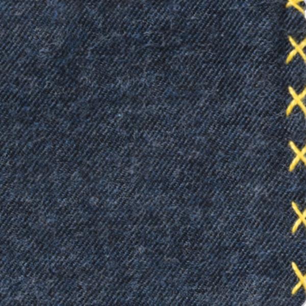 Blue Flannel - Yellow Handstitched