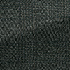 Dark Brown Wool-silk-linen Glencheck