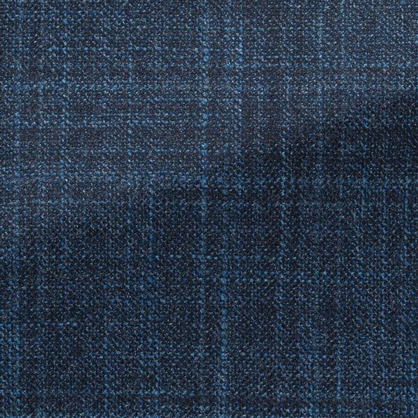 Neapolitan Blue Wool-silk-cashmere Glencheck