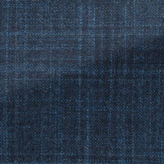 Neapolitan Blue Wool-silk-cashmere Glencheck