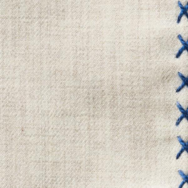Beige Flannel - Raf Blue Handstitched