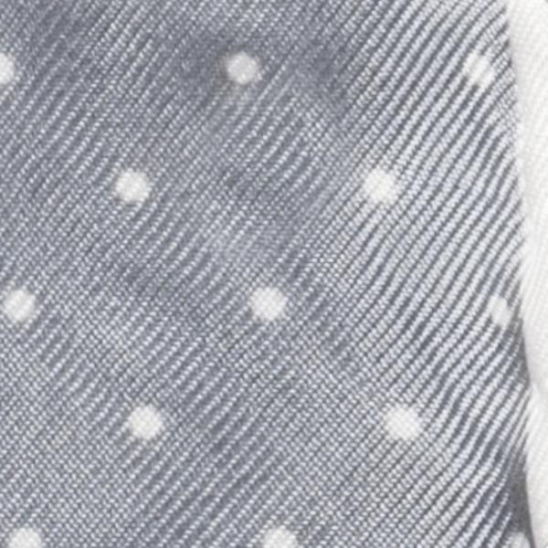 Light Grey Silk - White Polka Dot