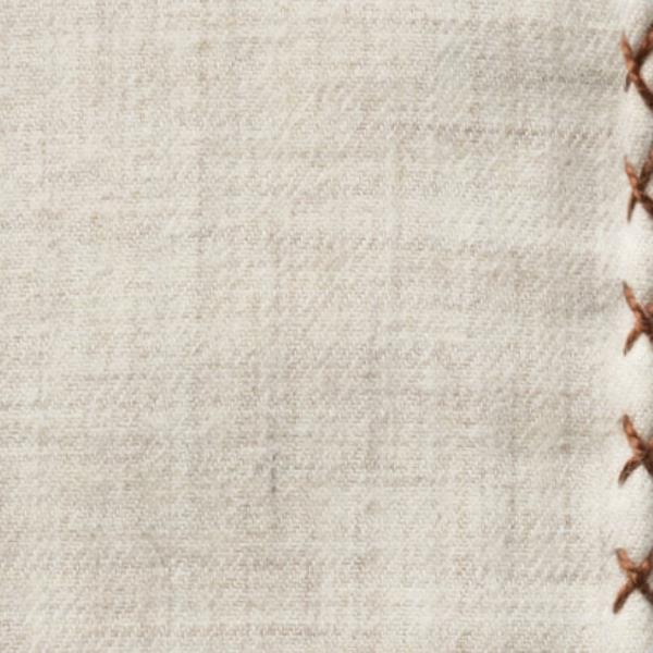 Beige Flannel - Mid Brown Handstitched