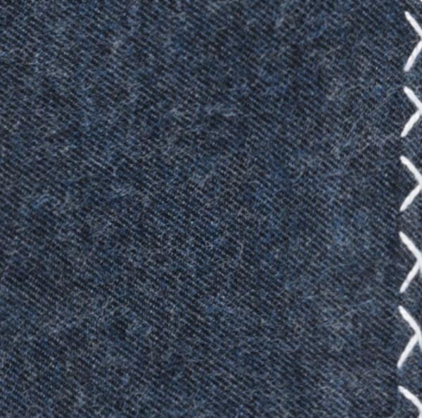 Blue Flannel - White Handstitched