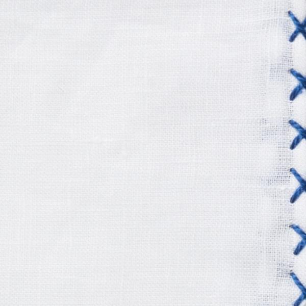 White Linen - Raf Blue Handstitched